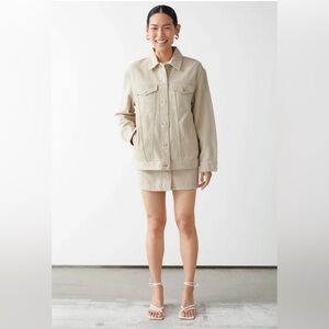 & Other Stories Oversized Beige Denim Jacket 100% Cotton
